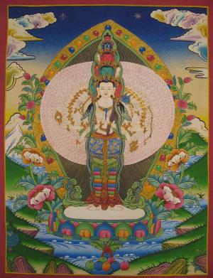 Avalokiteshvara Thangka Painting | Tibetan Buddism | Buddhist Arts | Religious Painting